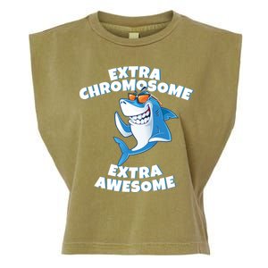 Down Syndrome - Extra Chromosome Shark Garment-Dyed Women's Muscle Tee