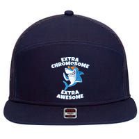 Down Syndrome - Extra Chromosome Shark 7 Panel Mesh Trucker Snapback Hat