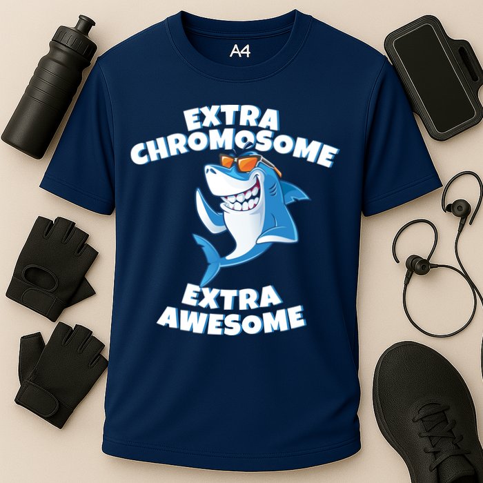 Down Syndrome - Extra Chromosome Shark Cooling Performance Crew T-Shirt