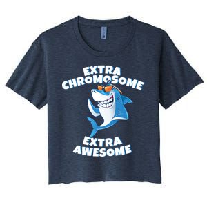 Down Syndrome - Extra Chromosome Shark Women's Crop Top Tee