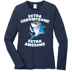 Down Syndrome - Extra Chromosome Shark Ladies Long Sleeve Shirt