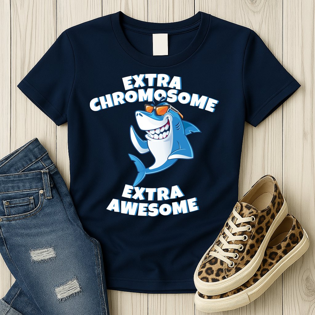 Down Syndrome - Extra Chromosome Shark Womens T-Shirt