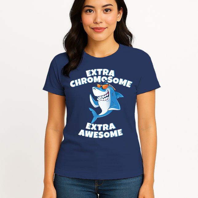 Down Syndrome - Extra Chromosome Shark Womens T-Shirt