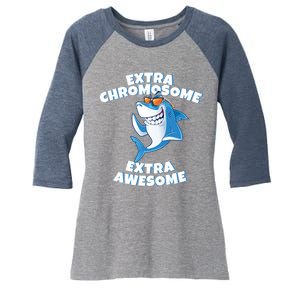 Down Syndrome - Extra Chromosome Shark Women's Tri-Blend 3/4-Sleeve Raglan Shirt