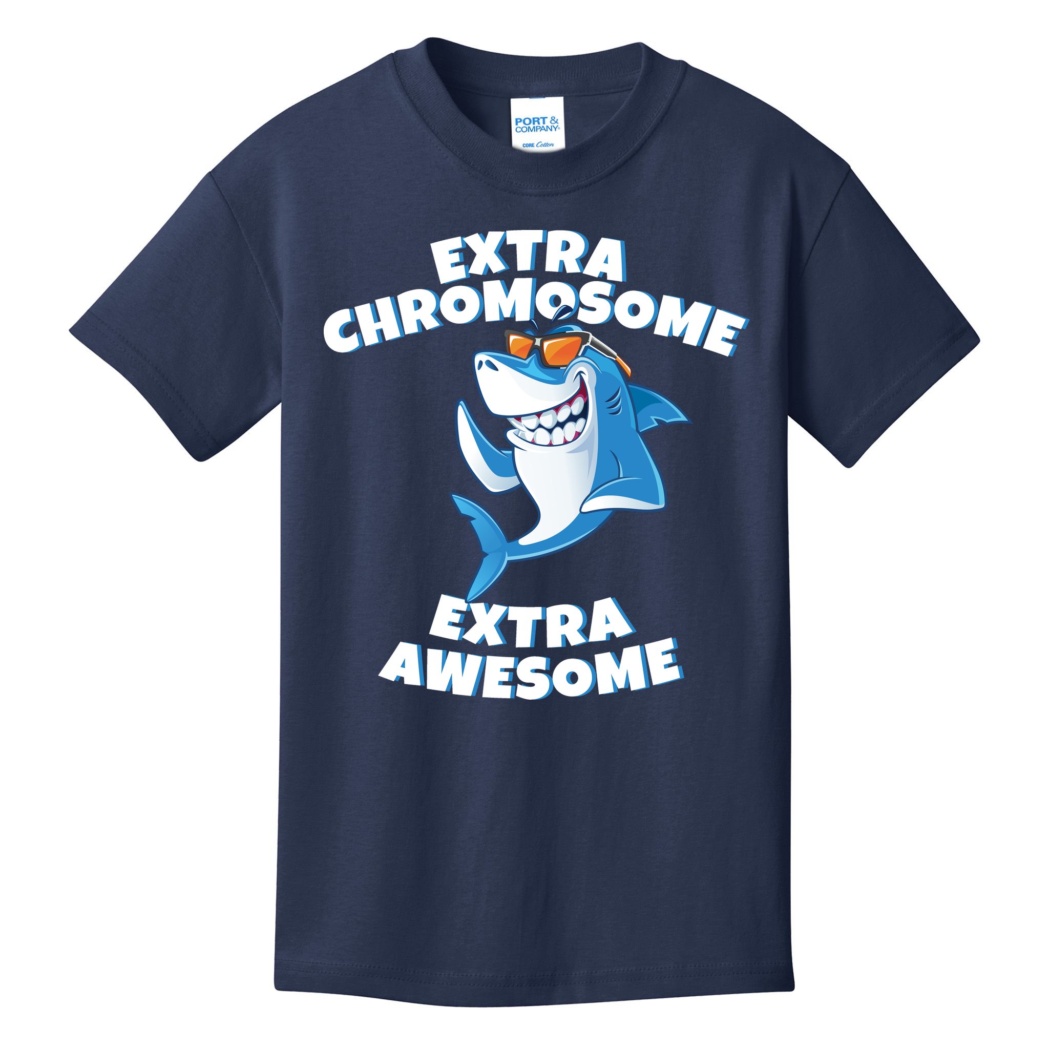 Down Syndrome - Extra Chromosome Shark Kids T-Shirt