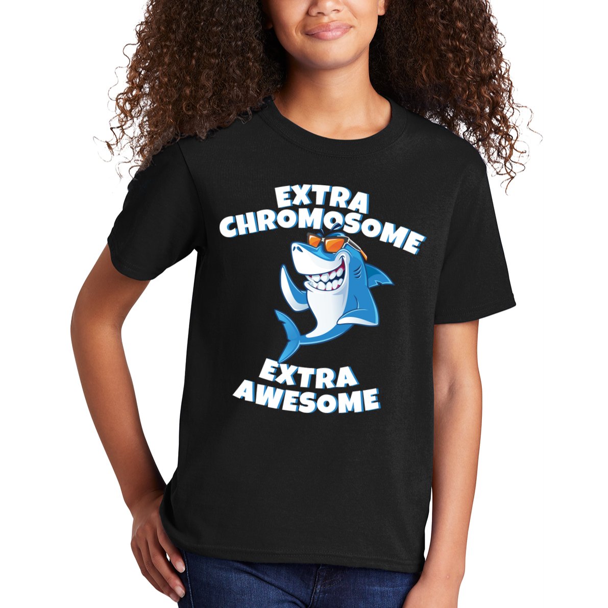 Down Syndrome - Extra Chromosome Shark Kids T-Shirt