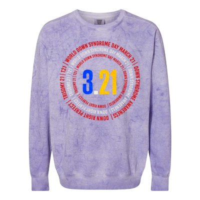 Down Syndrome 3.21 Shield Colorblast Crewneck Sweatshirt