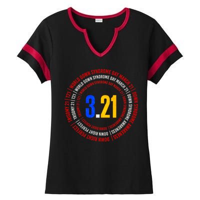 Down Syndrome 3.21 Shield Ladies Halftime Notch Neck Tee