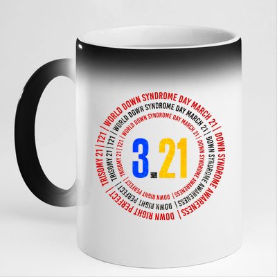 Down Syndrome 3.21 Shield 11oz Black Color Changing Mug