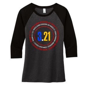 Down Syndrome 3.21 Shield Women's Tri-Blend 3/4-Sleeve Raglan Shirt