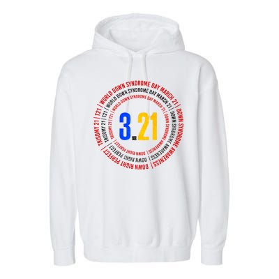 Down Syndrome 3.21 Shield Garment-Dyed Fleece Hoodie