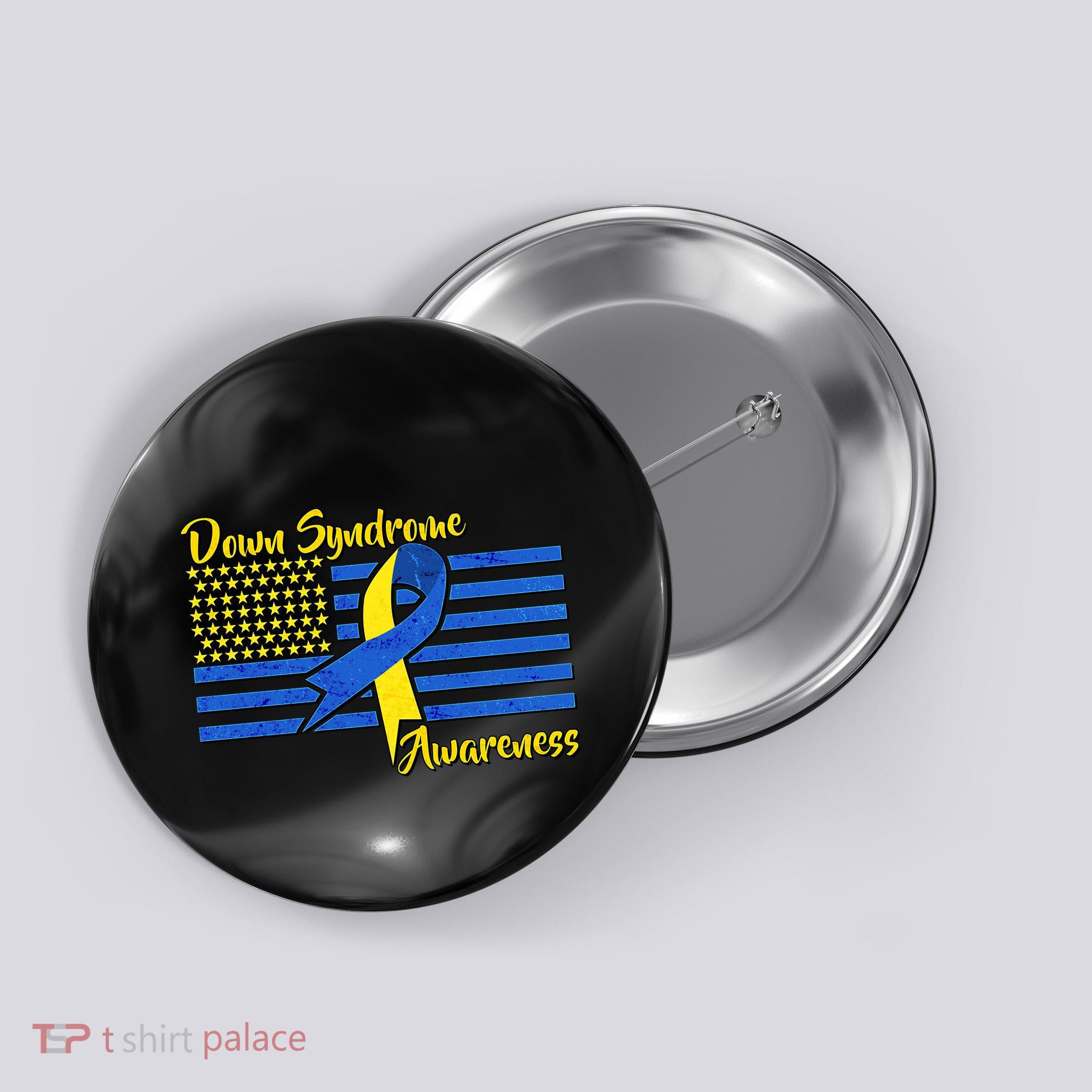 Down Syndrome American Flag Button