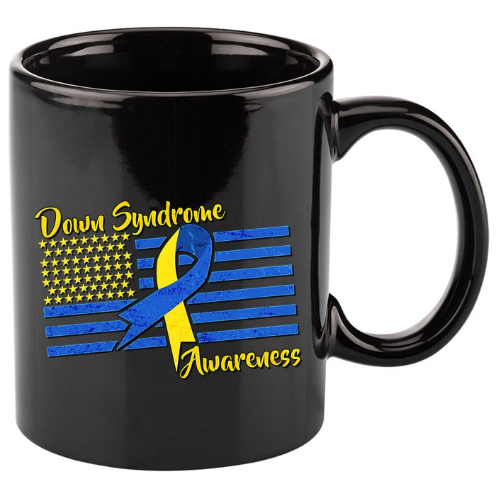 Down Syndrome American Flag 11oz C Handle Ceramic Mug