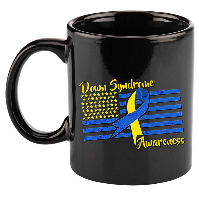 Down Syndrome American Flag 11oz C Handle Ceramic Mug