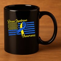 Down Syndrome American Flag 11oz C Handle Ceramic Mug