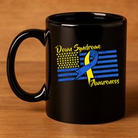 Down Syndrome American Flag 11oz C Handle Ceramic Mug