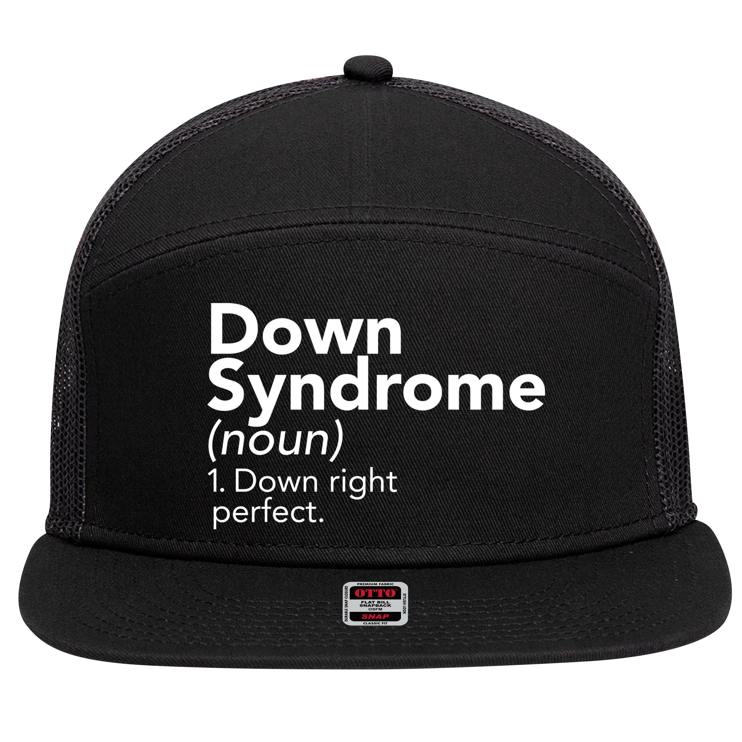 Down Syndrome Available Down Right Perfect 7 Panel Mesh Trucker Snapback Hat