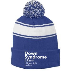 Down Syndrome Available Down Right Perfect Stripe Pom Pom Beanie