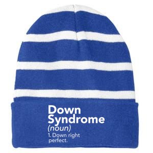 Down Syndrome Available Down Right Perfect Striped Beanie with Solid Band