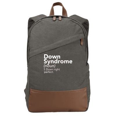 Down Syndrome Available Down Right Perfect Cotton Canvas Backpack