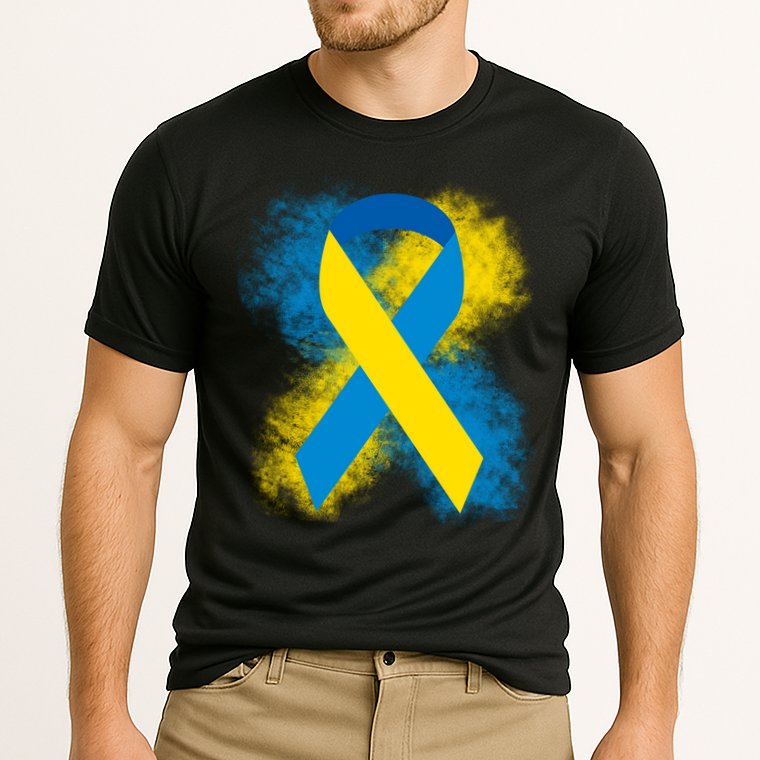 Down Syndrome Awareness Blue & Yellow Ribbon Cooling Performance Crew T-Shirt