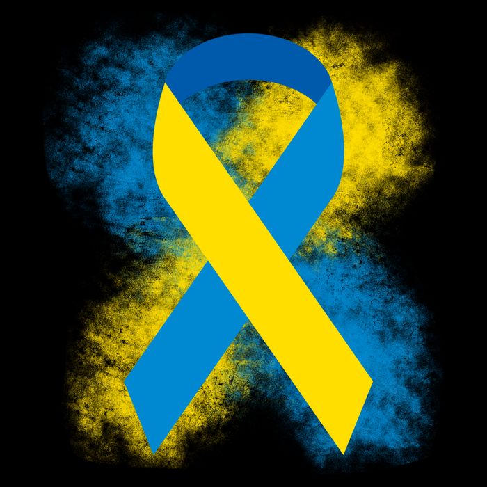 Down Syndrome Awareness Blue & Yellow Ribbon Long Sleeve Shirt