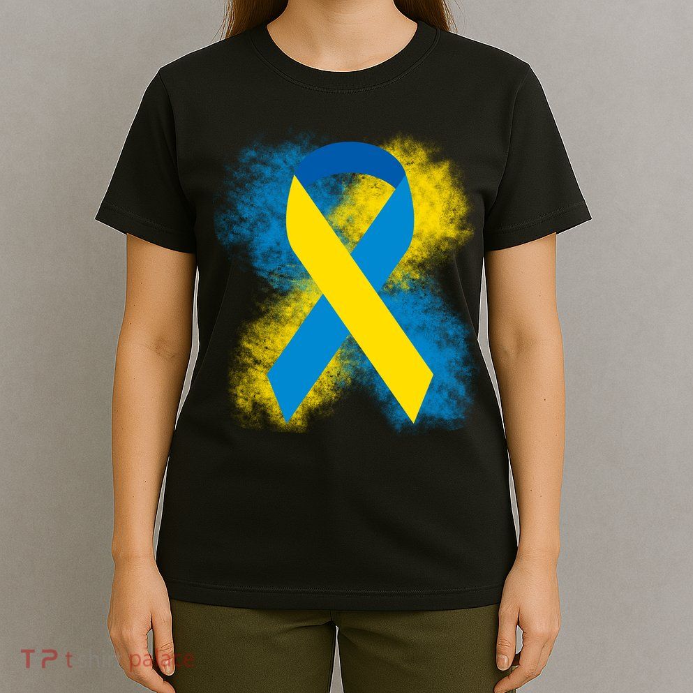 Down Syndrome Awareness Blue & Yellow Ribbon T-Shirt
