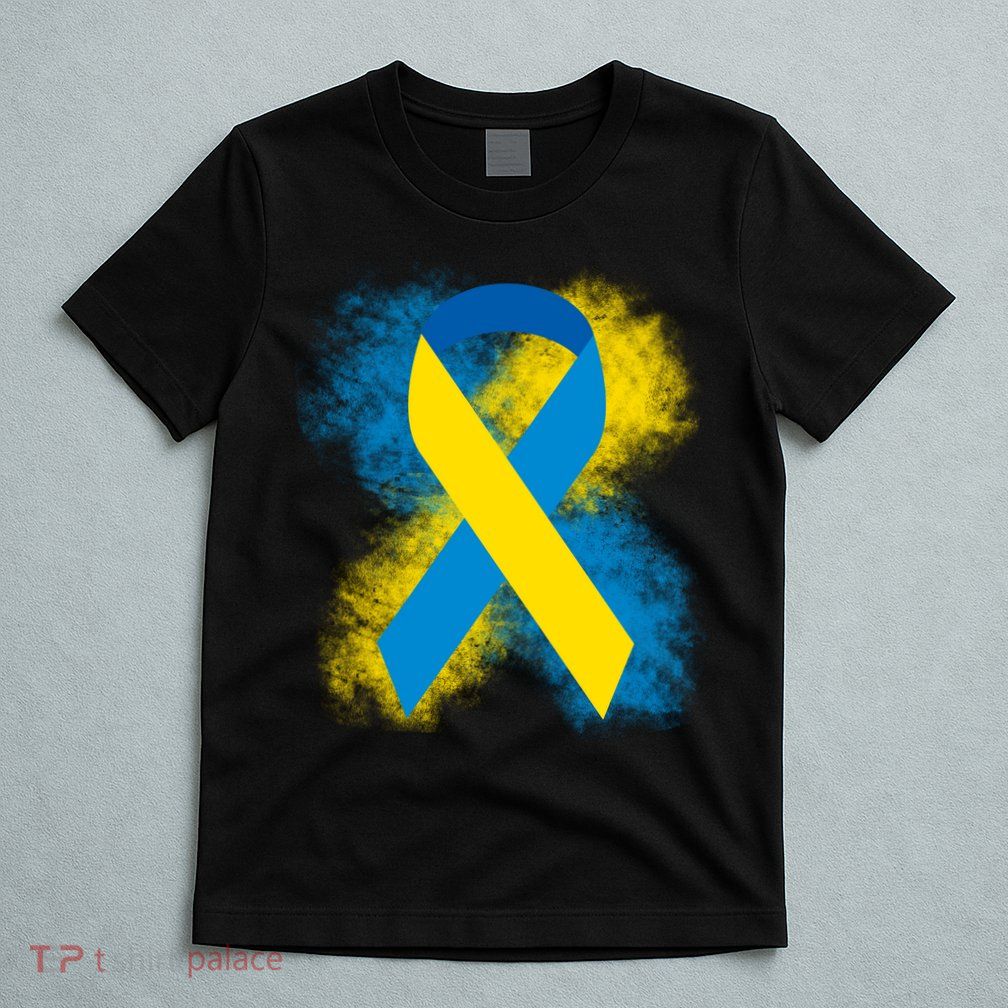 Down Syndrome Awareness Blue & Yellow Ribbon T-Shirt