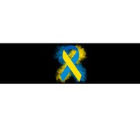 Down Syndrome Awareness Blue & Yellow Ribbon Bumper Sticker