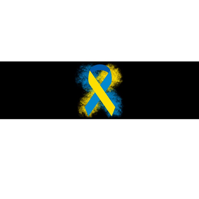 Down Syndrome Awareness Blue & Yellow Ribbon Bumper Sticker