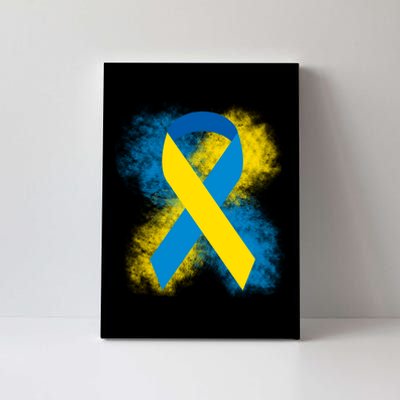 Down Syndrome Awareness Blue & Yellow Ribbon Canvas