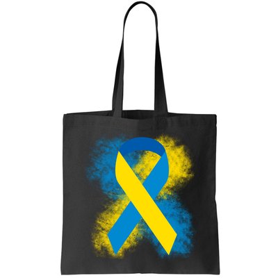 Down Syndrome Awareness Blue & Yellow Ribbon Bag