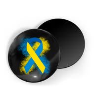 Down Syndrome Awareness Blue & Yellow Ribbon Magnet