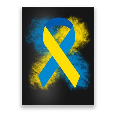 Down Syndrome Awareness Blue & Yellow Ribbon Poster