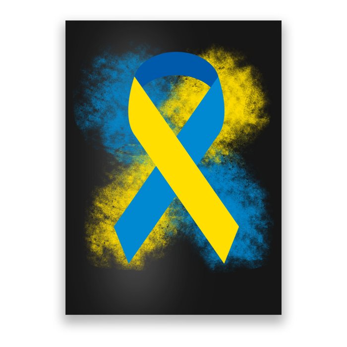 Down Syndrome Awareness Blue & Yellow Ribbon Poster