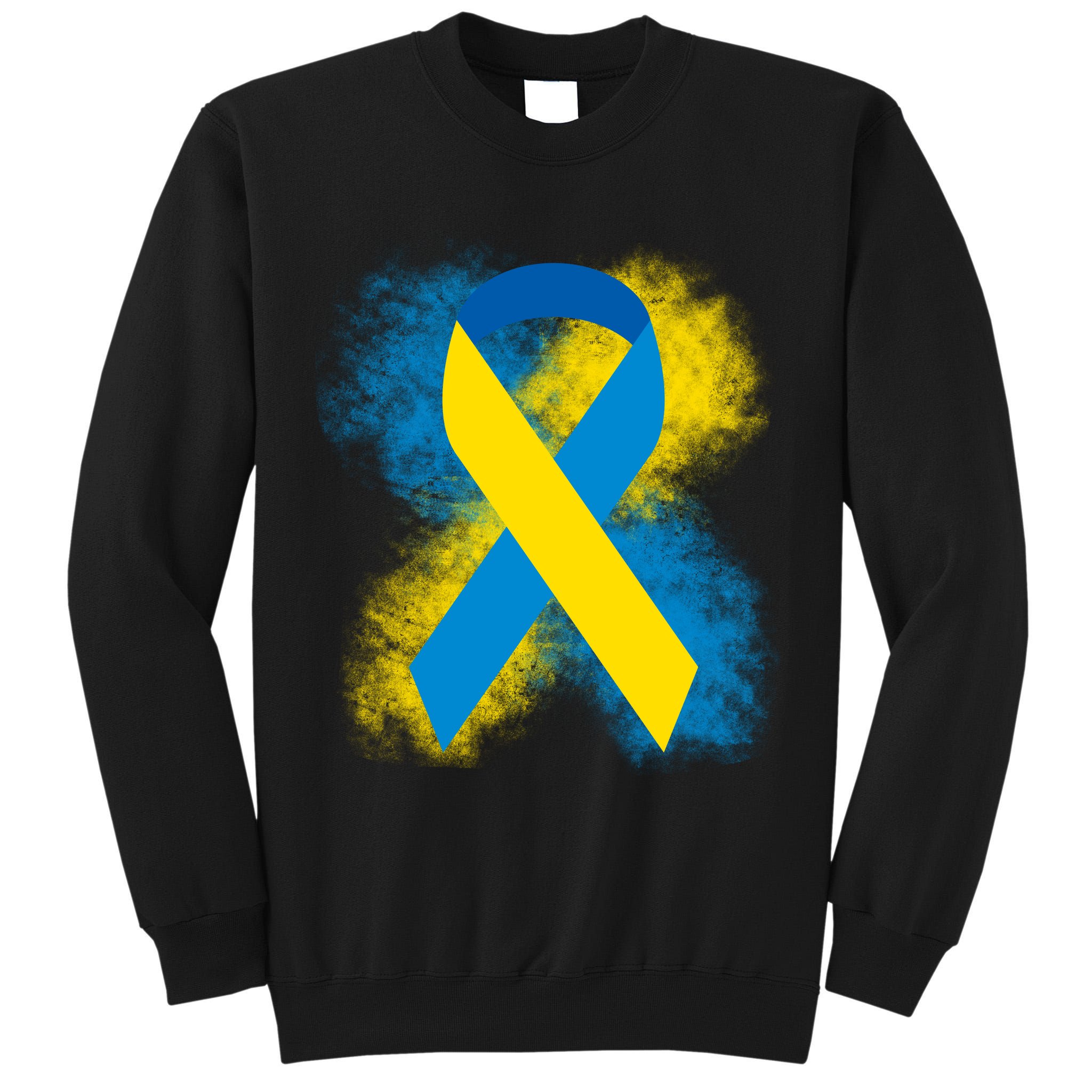 Down Syndrome Awareness Blue & Yellow Ribbon Tall Sweatshirt