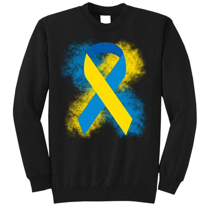 Down Syndrome Awareness Blue & Yellow Ribbon Tall Sweatshirt