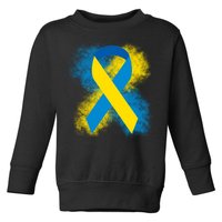 Down Syndrome Awareness Blue & Yellow Ribbon Toddler Sweatshirt