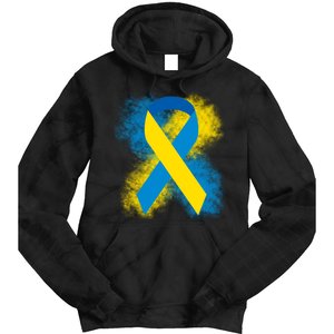 Down Syndrome Awareness Blue & Yellow Ribbon Tie Dye Hoodie