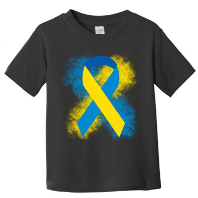Down Syndrome Awareness Blue & Yellow Ribbon Toddler T-Shirt