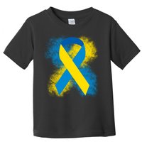 Down Syndrome Awareness Blue & Yellow Ribbon Toddler T-Shirt