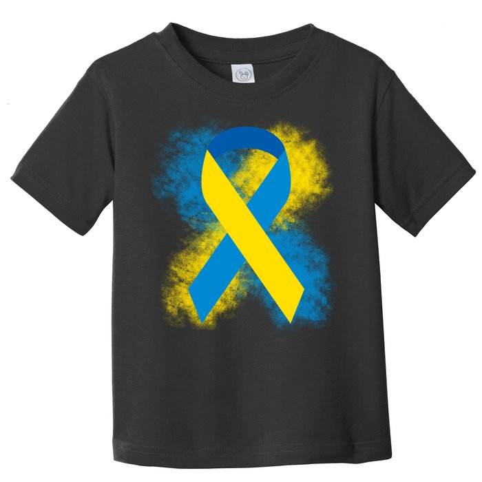 Down Syndrome Awareness Blue & Yellow Ribbon Toddler T-Shirt