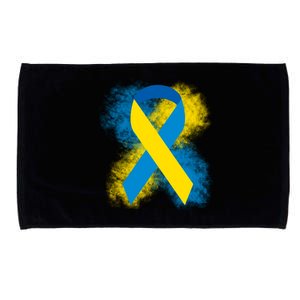 Down Syndrome Awareness Blue & Yellow Ribbon Microfiber Hand Towel