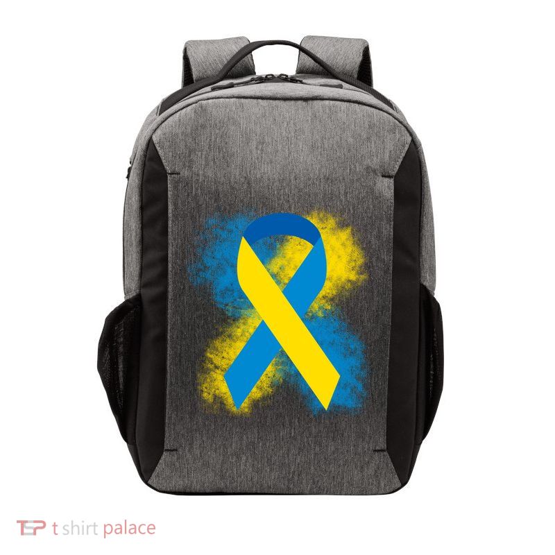 Down Syndrome Awareness Blue & Yellow Ribbon Vector Backpack
