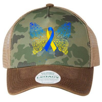 Down Syndrome Awareness Butterfly Ribbon Legacy Tie Dye Trucker Hat