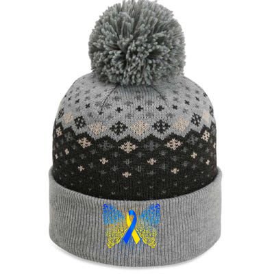 Down Syndrome Awareness Butterfly Ribbon The Baniff Cuffed Pom Beanie