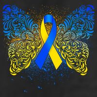 Down Syndrome Awareness Butterfly Ribbon 7 Panel Mesh Trucker Snapback Hat