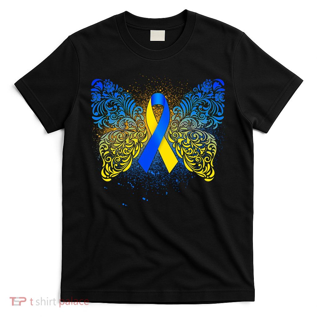 Down Syndrome Awareness Butterfly Ribbon T-Shirt