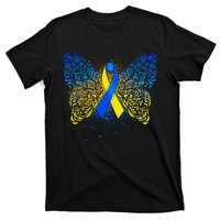 Down Syndrome Awareness Butterfly Ribbon T-Shirt