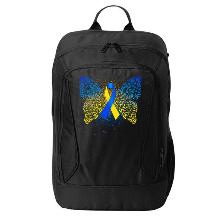 Down Syndrome Awareness Butterfly Ribbon City Backpack